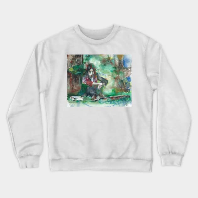 NICK DRAKE watercolor portrait .3 Crewneck Sweatshirt by lautir